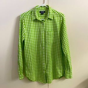 Gingham Cotton Linen Blouse